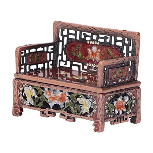 Tnfeeon Boîte à Bijoux Vintage, canapé Forme avec des Cristaux Petit Bijou Organisateur de Rangement Boîte pour Boucles D'oreilles Collier, Idéal pour les Filles Femmes canapé Forme