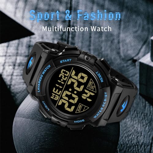 Image of L LAVAREDO Digital Men's Watch (Black Dial Black Colored Strap)