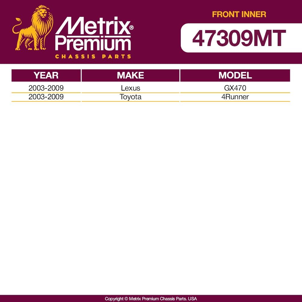 Metrix Premium Chassis Parts - Front Inner Tie Rod End Fits 2003-2009 Lexus GX470, 2003-2009 Toyota 4Runner, Replacement EV80379, Made in Europe