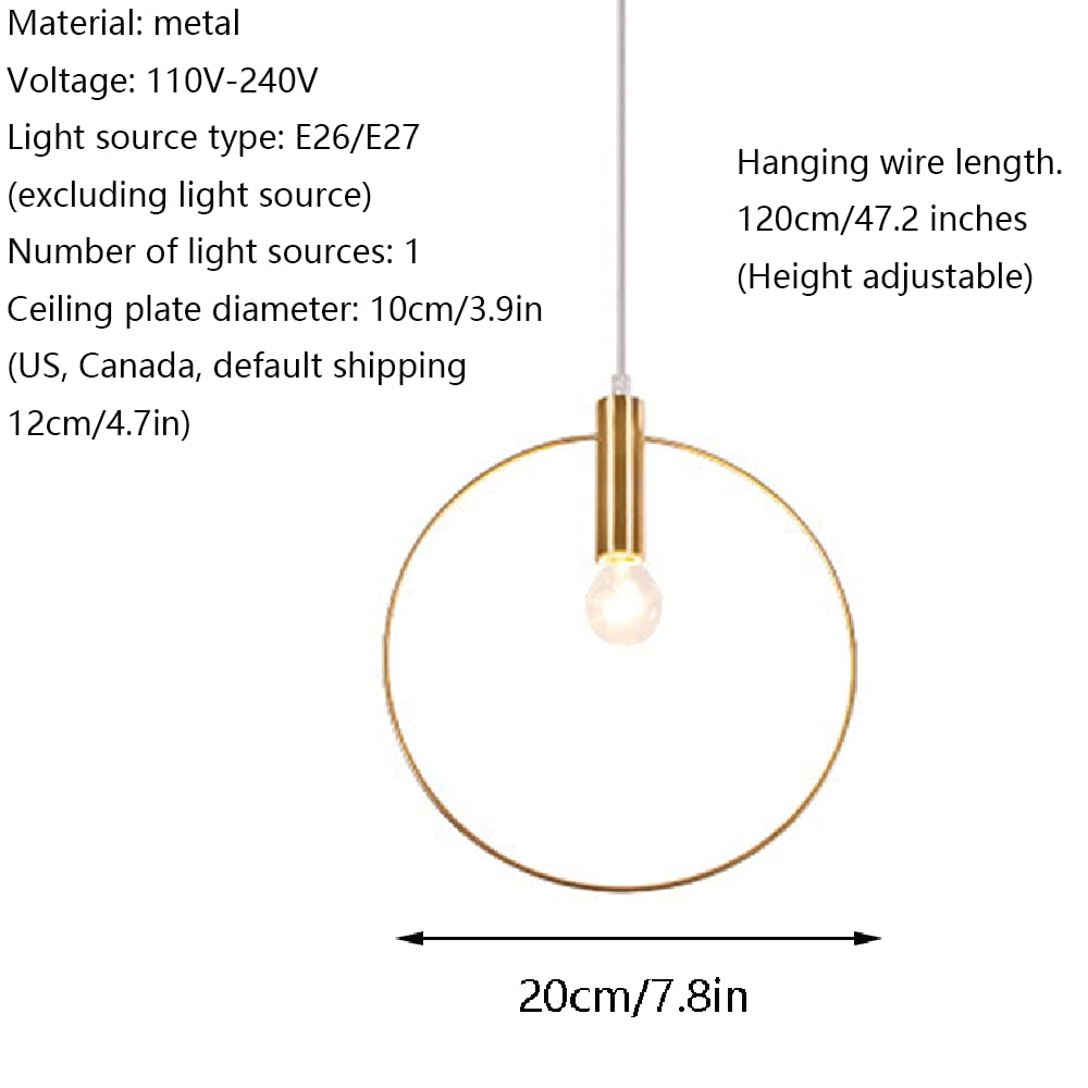 RCIDOS Lámpara Colgante Circular T Dorada Pantalla Luz Techo Elegante Y Creativa Lámpara Colgante De Araña De Metal Personalizada Lámpara Suspensión Moderna Romántica para Cocina Isla Comedor sobre