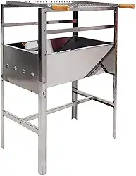 Churrasqueira Inox Movel Grande 60x35x75 Acompanha Grelha Moeda Inox