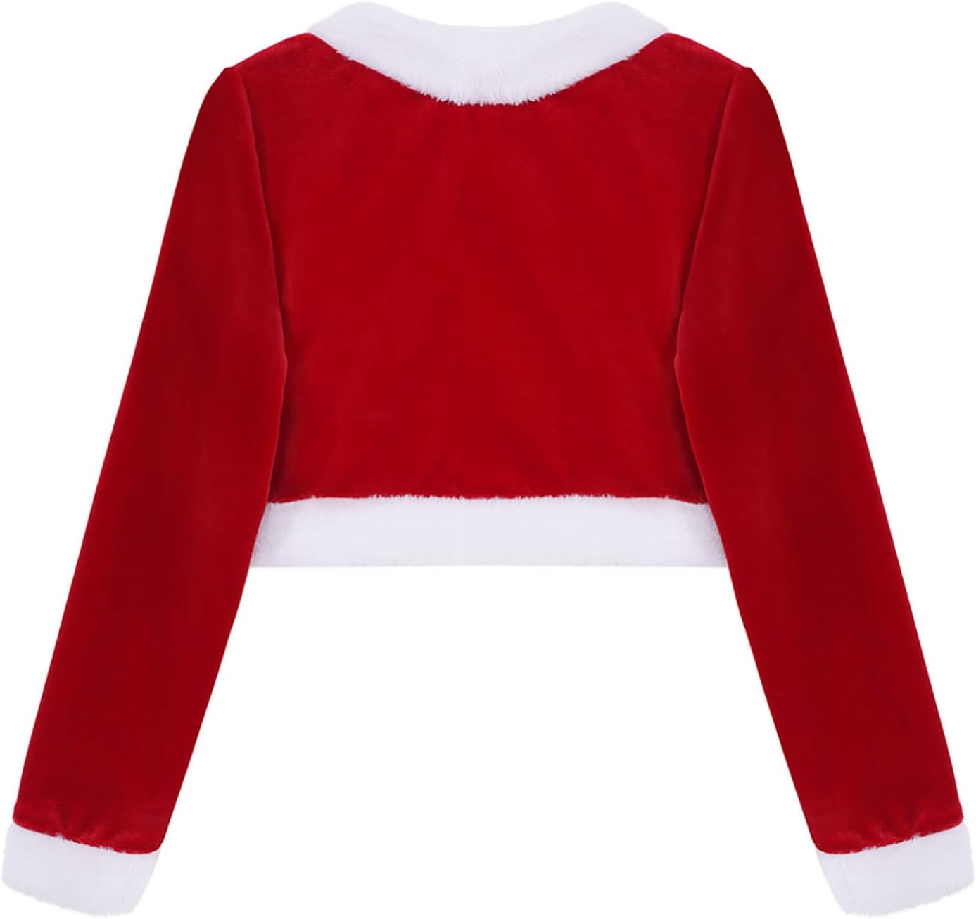 Kids Girls Velvet Christmas Bolero Shrug Dress Cover Up Faux Fur Open Front Cardigan