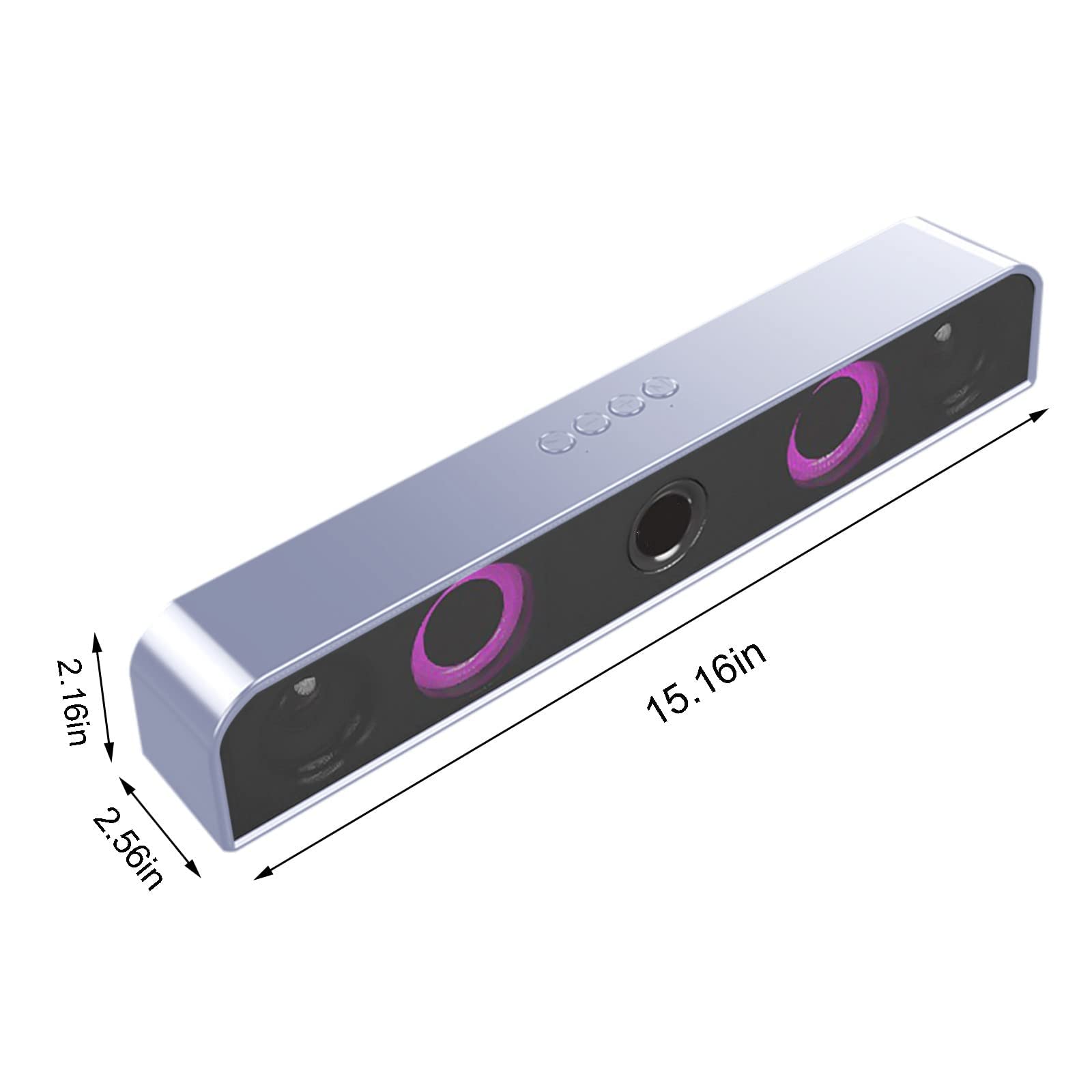 Soundbar Bluetooth, Subwoofer Dźwiękowy Bluetooth Z Dwoma Głośnikami I Diodami LED, Dźwięk Przestrzenny 360°, Połączenia Głosowe HD, HiFi Space Surround Sound Enjoy, Do PC TV Theatre