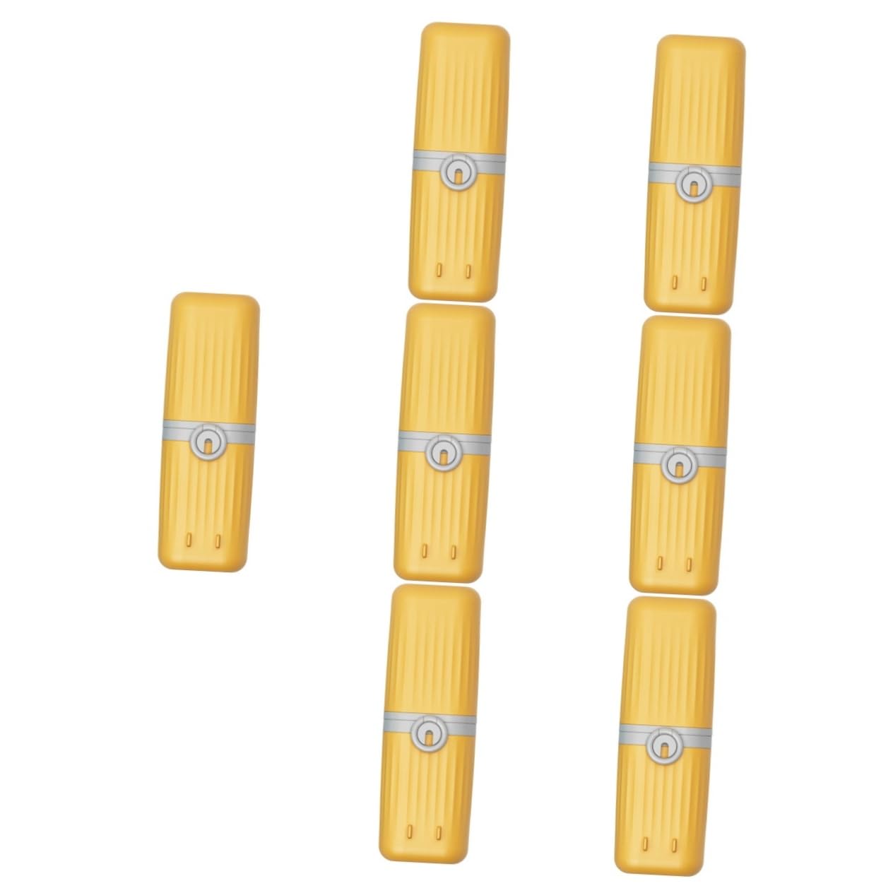FRCOLOR Set di 7 bicchieri per sciacquone, ponteggio, portaspazzolino da viaggio, porta spazzolini da denti, porta spazzolini da denti, porta spazzolini da viaggio, giallo., 21X7.5X7.5CM, Cartella