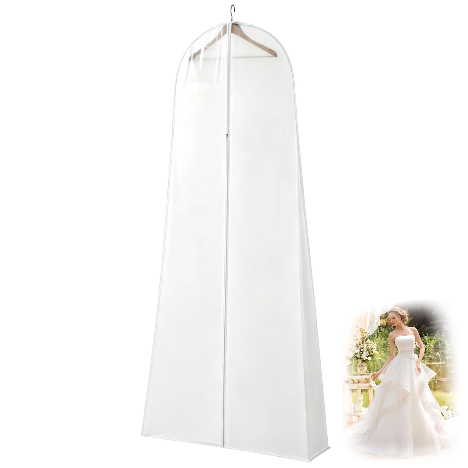 Wedding Dress Storage Bag, White Long Dress Bag Cover 180x80x22cm, Long Dress Bag For Wedding Gowns, Formal Wear Storage Box, Bridesmaid Dress Cover Bag, Travel Garment Bag