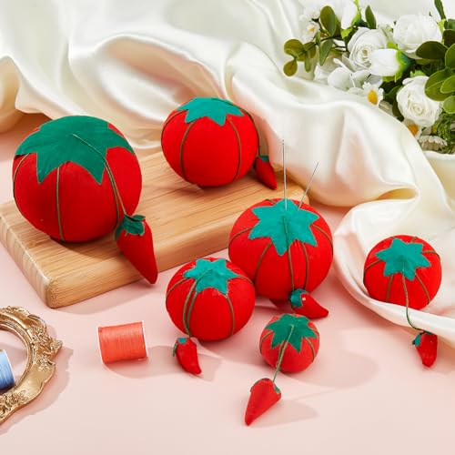 Coussin à épingles pour couture de tomates rouge dans votre atelier manuel - 5