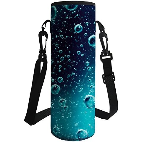 HUGS IDEA Waterdrop Print Water Bottle Carrier Holder Sleeve Neoprene Insulated Bottle Cover Bag - L Cover