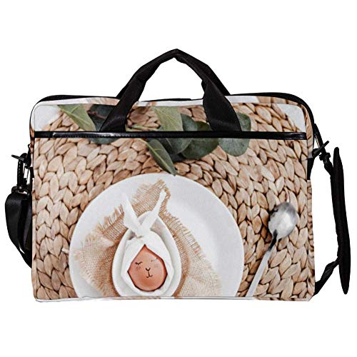 Sacoche à bandoulière pour ordinateur portable 14" motif œuf unique
