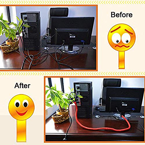 Image of Dog and Cat Cord Protector, 32.8ft Spiral Cable Management Sleeve Organizer, Protects Your Pets and Critters from Chewing Insulated Electric Wire 32.8ft x 10mm 5PCS /Pack by FUNZON