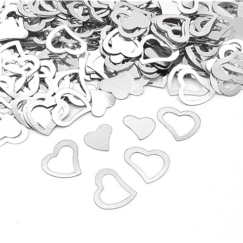 Silver Heart Shape Table Confetti, 30g Cover