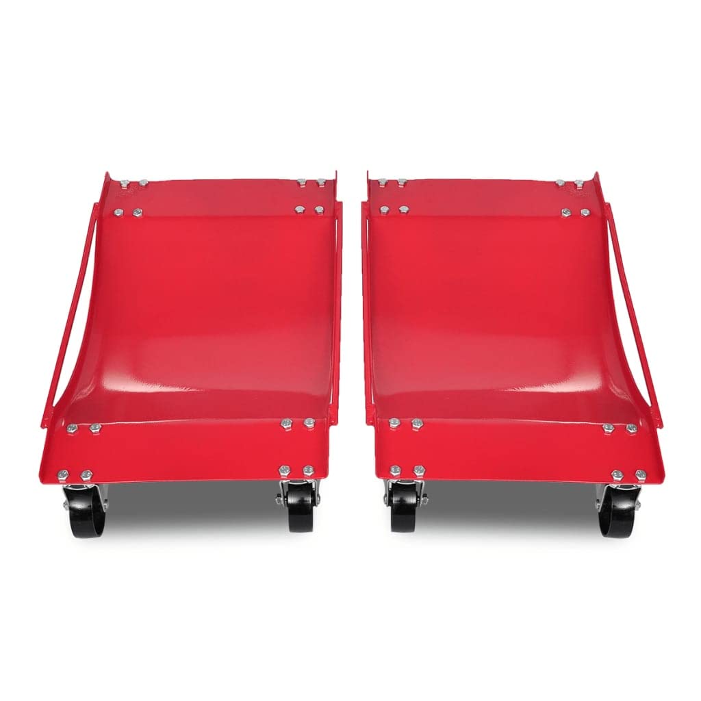 2 ayudas para maniobrar para automóviles, acero recubierto de polvo, 605 x 385 x 120 mm, con ruedas giratorias de acero de 360 grados, capacidad de carga de 900 kg, ideal para garaje, taller