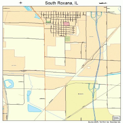 Large Street & Road Map of South Roxana, Illinois IL Printed poster