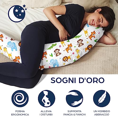 Niimo Cuscino Allattamento E Gravidanza Xxl - Cuscino Gravidanza Per Dormire Con Federa 100% Cotone, Ciambella Allattamento Neonato - 2