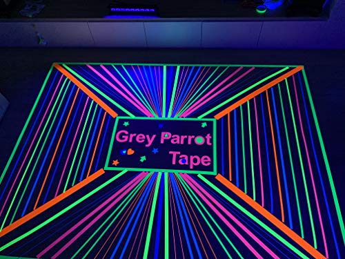 Image of UV Tape Blacklight Reactive, (6 Pack), (6 Colors), 66ft Per Roll, Fluorescent Cloth Tape, Glow in The Dark Tape Under UV Black Light (2in x 66ft)