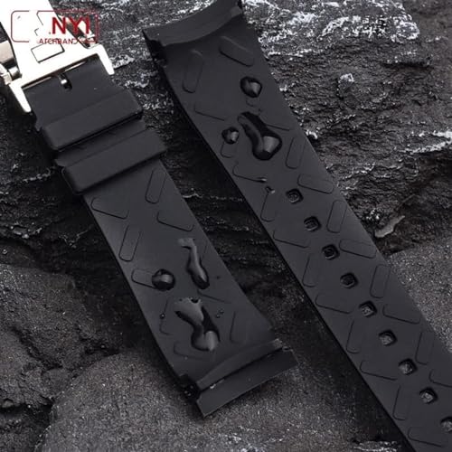 Bracelet caoutchouc incurvé 22mm avec boucle déployante - 5
