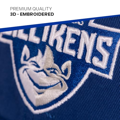 Gorra de béisbol bordada azul con cierre ajustable miniatura 3