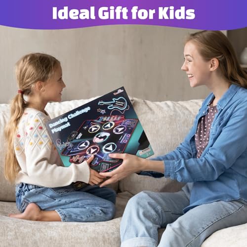 Dreamon Tanzmatte Kinder ab 4 5 6 7 8 Jahre Mädchen Geschenke, Musikmatte mit 7 Led-Leuchten, Drahtloser Bluetooth und 5 Levels Geburtstag, Weihnachten Spielzeug Mädchen Junge Kinder