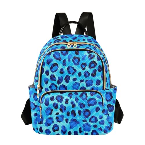 Image of ALAZA Blue Leopard Pattern Animal Medium Backpack Purse for Women Travel Bag Fashion Daypack Back Pack Shoulder Bag