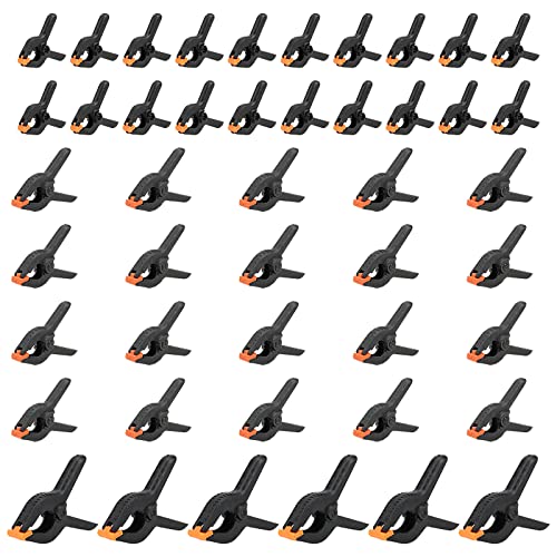 MANCHAP 46 Pack 3 Sizes Plastic Spring Clamps, 2 Inch/3 Inch/6 Inch Spring Clamps Plastic Quick Grips Clips for Woodworking Projects, Photography