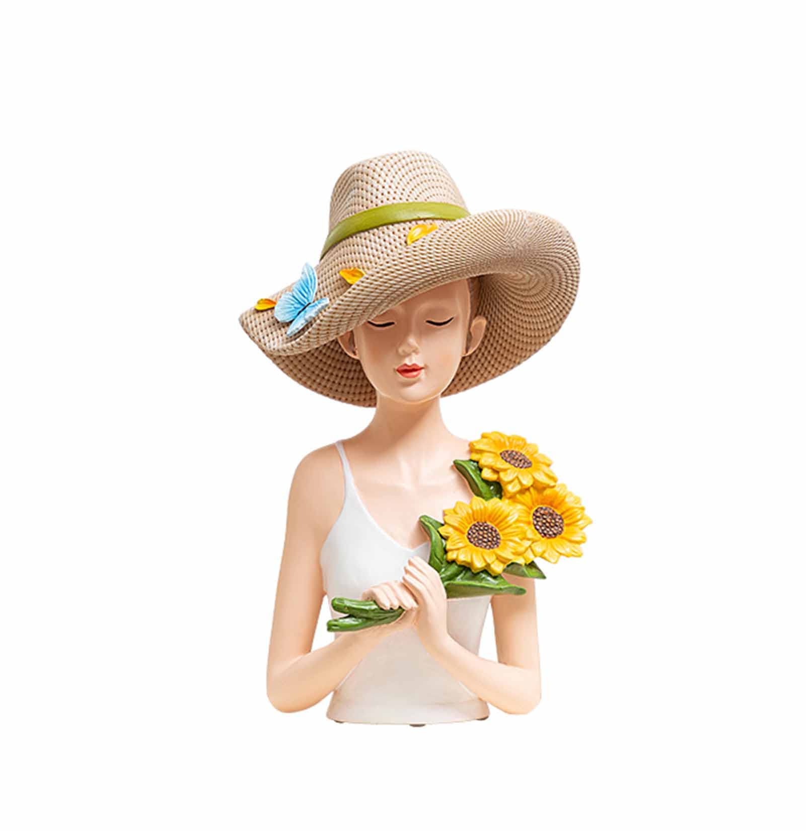 Bustos de niñas decorativos de resina, estatuas de diosas de dibujos animados y arte moderno
