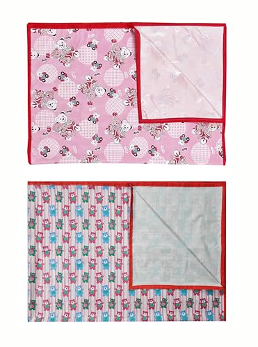 Image of EcoSoft Plastic Sheet,PVC Sheet for Kids,Rubber Sheet for Babies,Bed Wetting Protector(90 x 135 cm) (Pink Bear & Pink Tedy)