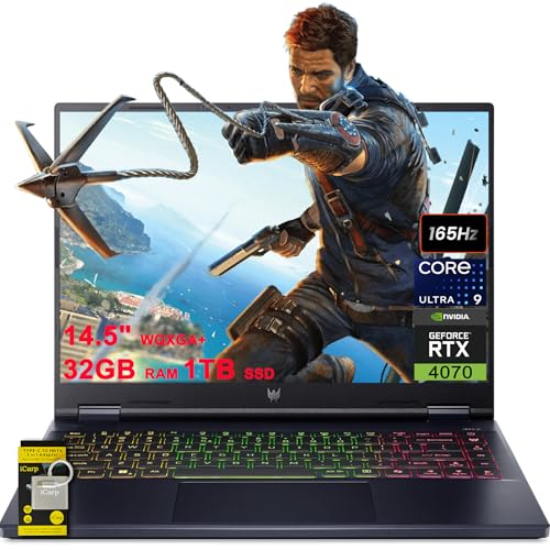 Image of acer Predator Helios Neo 14 AI-Powered Gaming Laptop 14.5 inch WQXGA+ (3072x1920) 165Hz (400nits G-SYNC) Intel 16-core Ultra 9 185H 32GB RAM 1TB SSD GeForce RTX 4070 RGB Backlit Win11 w /ICP Accessory