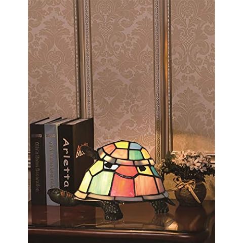 Tiffany Stil europäischen kreative bunte Mutter & Kind Schildkröte Schildkröte Hahnrei Tischlampe Kinder Geschenk Lampe Nachtlicht Cover