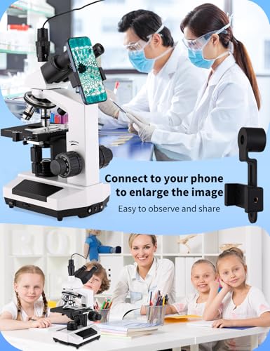 Image of Microscopes for Adults WF10x and WF25x eyepieces Compound Microscope with Microscope Slides, Microscopes Kit for Kids Students Home School (Monocular Microscope with Big Bundle)