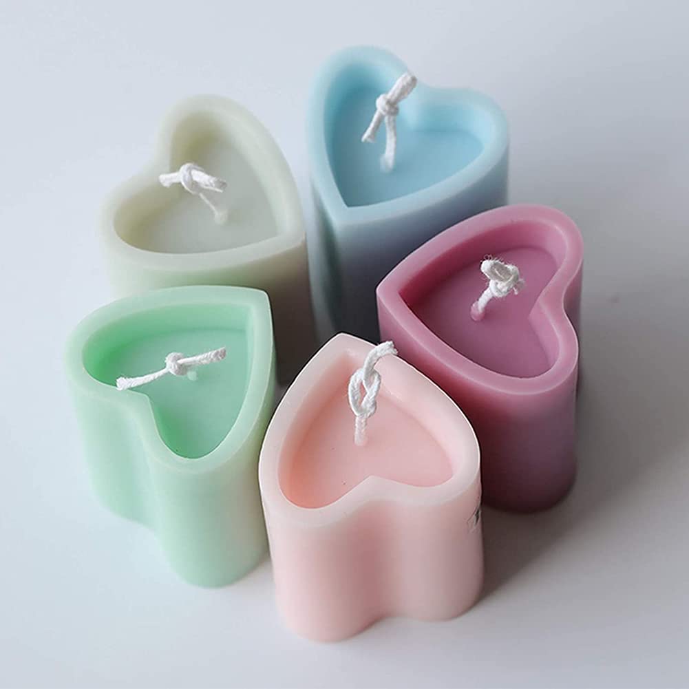 Świeca, foremki do świec Silikonowe formy do wyrobu świec w kształcie serca Diy Formy do świec pieńkowych 3d Diy Geometryczne formy Formy żywiczne Świeca Mydło Making Mold Świeca zapachowa Narzędzie r