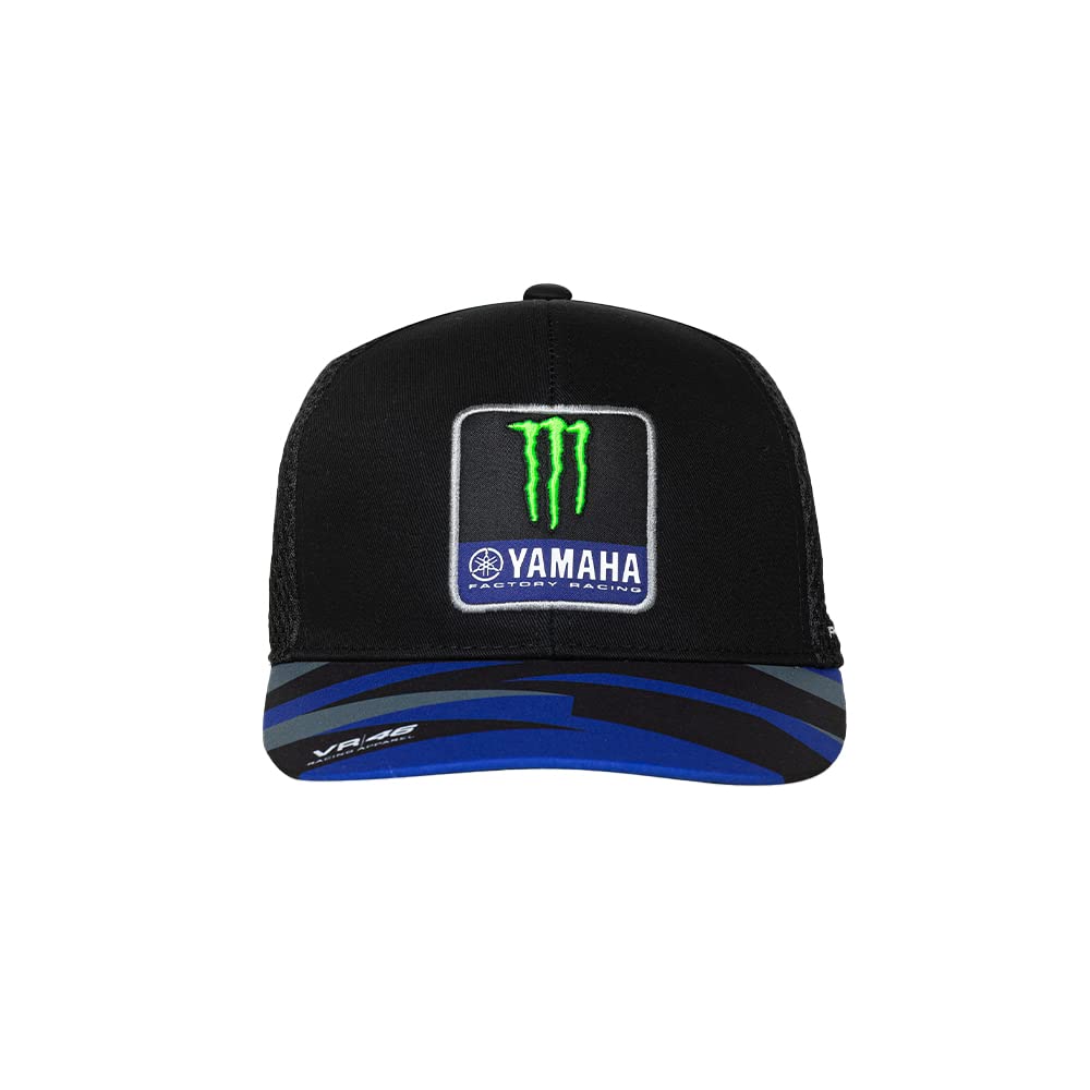 VR46 Gorra Con Visera Replica Team Yamaha Monster ,Hombre,One Size,Negro