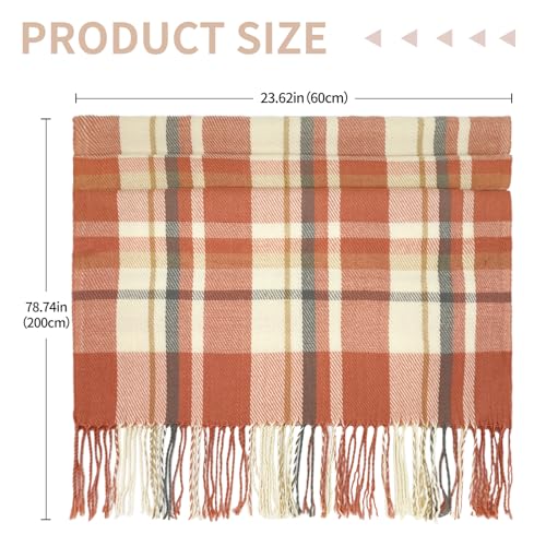 Winter Scarf for Women Warm Soft Plaid Scarves Fall Cashmere Feel Large Long Blanket Scarf Shawls and Wraps2