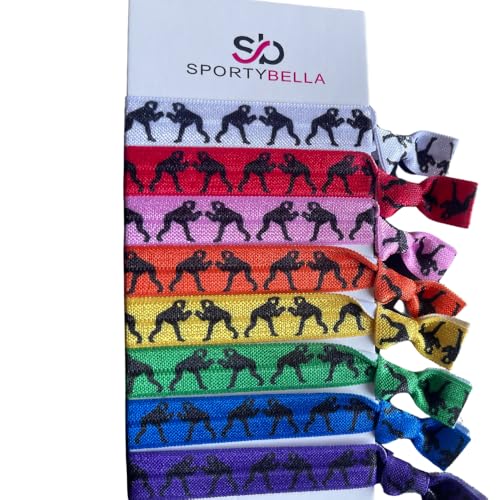 Girls Wrestling Hair Ties No Crease Elastic Ponytail Holders Wrestler Hair Accessories and Gifts for Female Athletes & Teams