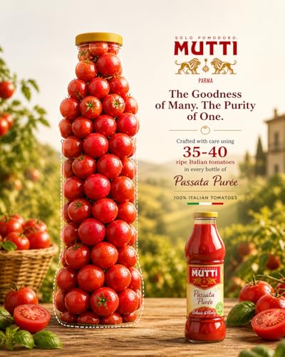 Image of Mutti Parma Passata Di Pomodoro Tomato Puree • Italian Sun-Ripened Tomatoes • Delicate & Velvety, 14.11 oz ℮ 400 g, 2 Pack