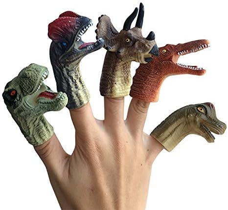 Dinosaur Finger Puppets for Kids,Hand Animal Figure Toys,Bath Finger Puppets Toys for Kids Girls Boys Birthday Party Supplies Favors Decorations (A)