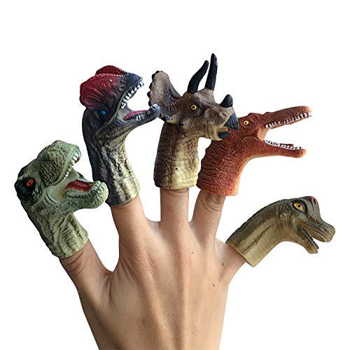 Christoy Dinosaur Finger Puppets For Kids,Hand Animal Figure Toys,Bath Finger Puppets Toys For Kids Girls Boys Birthday Party Supplies Favors Decorations (A) #TOP1
