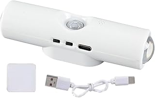 Générique Motion Sensor Light, Wireless Hallway Lamp, Smart Magnetic Design, Rechargeable RGB Lighting, Indoor Use for Closet Kitchen Bedroom, 3.94x1.18 Inches, White Color, 1 Piece