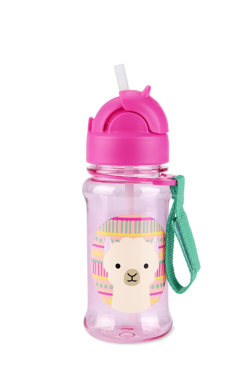 Skip Hop Zoo Straw Bottle with Tritan Renew, BPA-Free & PVC-Free Sippy Bottle for Kids, 355 mL Sipper - Llama-image-15