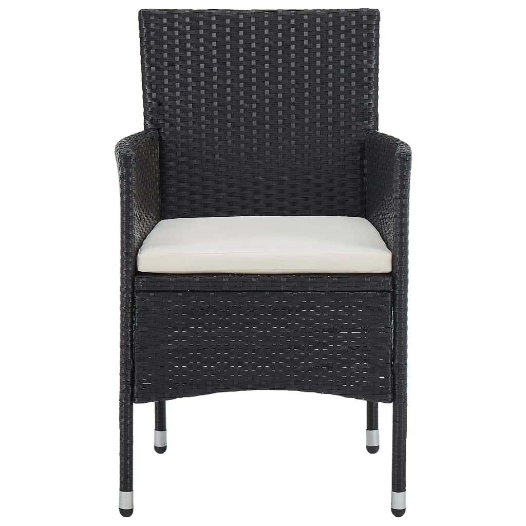 Poly Rattan krzesło ogrodowe zestaw 2 szt. czarne