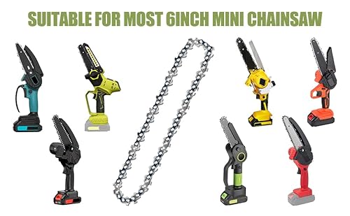 6 Inch Chainsaw Chain Replacement, Zeeksaw 6-Inch Replacement Chain Saw Chain, Guide Saw Chain For All 6-Inch Mini Chainsaws, For 6" Guide Bar, 37 Drive, 1/4" Low Profile, 043" Gauge (Only 2*Chains) #TOP6