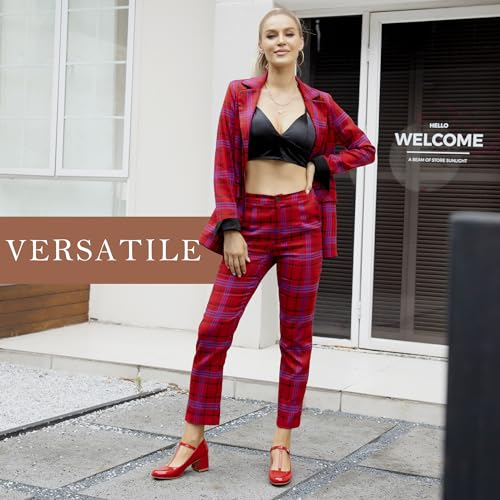 Mary Jane Shoes Women Chunky Low Heels Closed Round Toe T-Strap Work Pumps Ankle Strap Comfortable Dress Wedding Shoes4