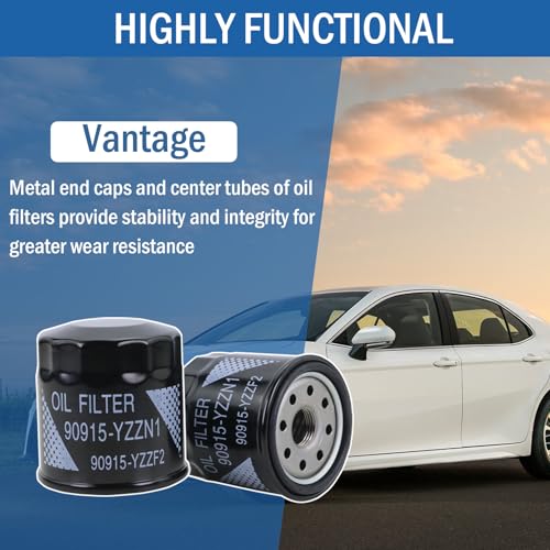 Kefly 90915-YZZF2 Engine Oil Filters 90915-YZZN1 Fits for Toyota RAV4 Camry Corolla Prius Highlander Avalon Lexus Replaces 90915-10009 90915-YZZE1 (2-Pack)