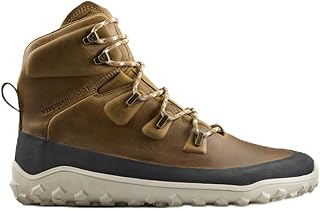 Tracker Leather at Bottes de randonnée pieds nus pour homme | Imperméables, légères et résistantes à la perforation | Toutes saisons et terrains | Chaussures de mise à la terre larges