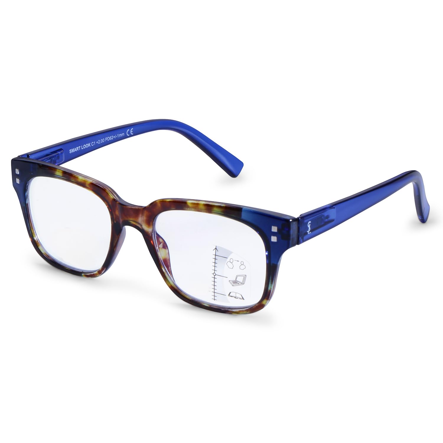 AEC Profuse1 Reading Glasses with BlueRazr Blue Light Blocking Lens - Available with Single and Multi-Focus Vision Lenses. (+3.00, Multi-Focus(Progressive) Vision, Turtle Blue) (B0D1YMWQ12) Amazon Price History, Amazon Price Tracker