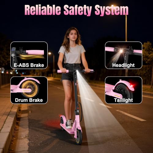 Image of WERHY Foldable Electric Scooter for 7.8 inch-9.4 inch feet, 350W Motor, Max 12 Miles Long Range, 19 MPH Max Speed, 8.5 inch Solid Tire, Lightweight Foldable E-Scooter with Dual Braking, Digital Display