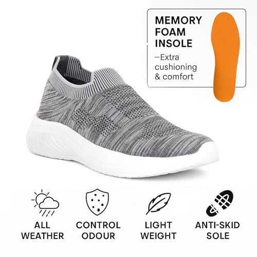 Image of Shinewalk Cruise Men's Lightweight Slip-On Walking Shoes | Breathable Knit Upper, Soft Memory Form Sole & All-Day Comfort.