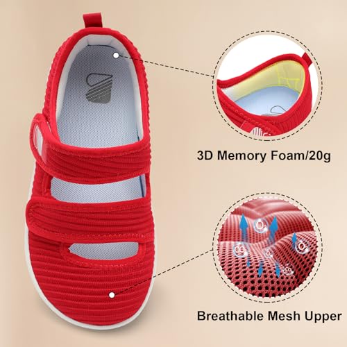 Image of Besroad Womens Walking Shoes Wide Diabetic Shoes Adjustable Barefoot Casual Sneakers Breathable Zero Drop Arthritis Edema Sneakers Indoor Outdoor