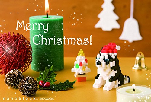nanoblock Christmas card Husky NP047 cadeau original