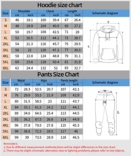 Ufehaho Tygrys lew bluzy z kapturem z nadrukiem 3D spodnie 2-częściowy sweter na co dzień bluza sportowa impreza noszenie, Czarny4, 5XL