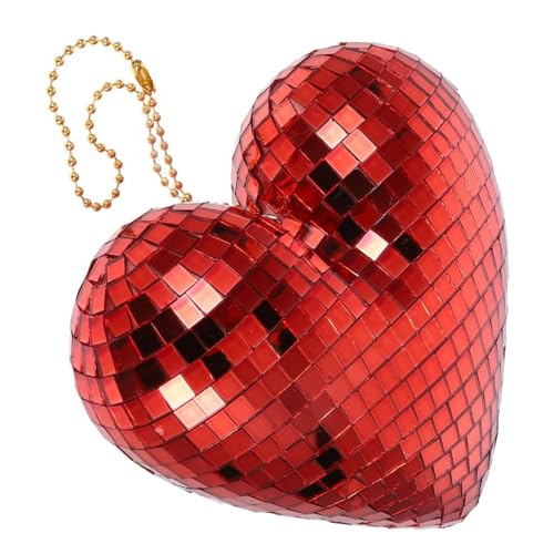 Colgante disco de espejo en forma de corazón LABRIMP, decoración retro para fiestas, eventos festivos y decoración del hogar, reutilizable para cumpleaños, bodas y celebraciones miniatura 1