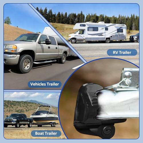 Image of Universal Trailer Hitch Locks, Durable Zinc Alloy Coupler Security Lock(Black)